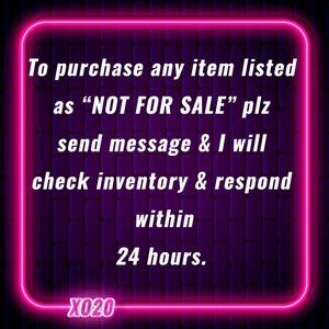 POLICY ON ALL "NOT FOR SALE" INVENTORY